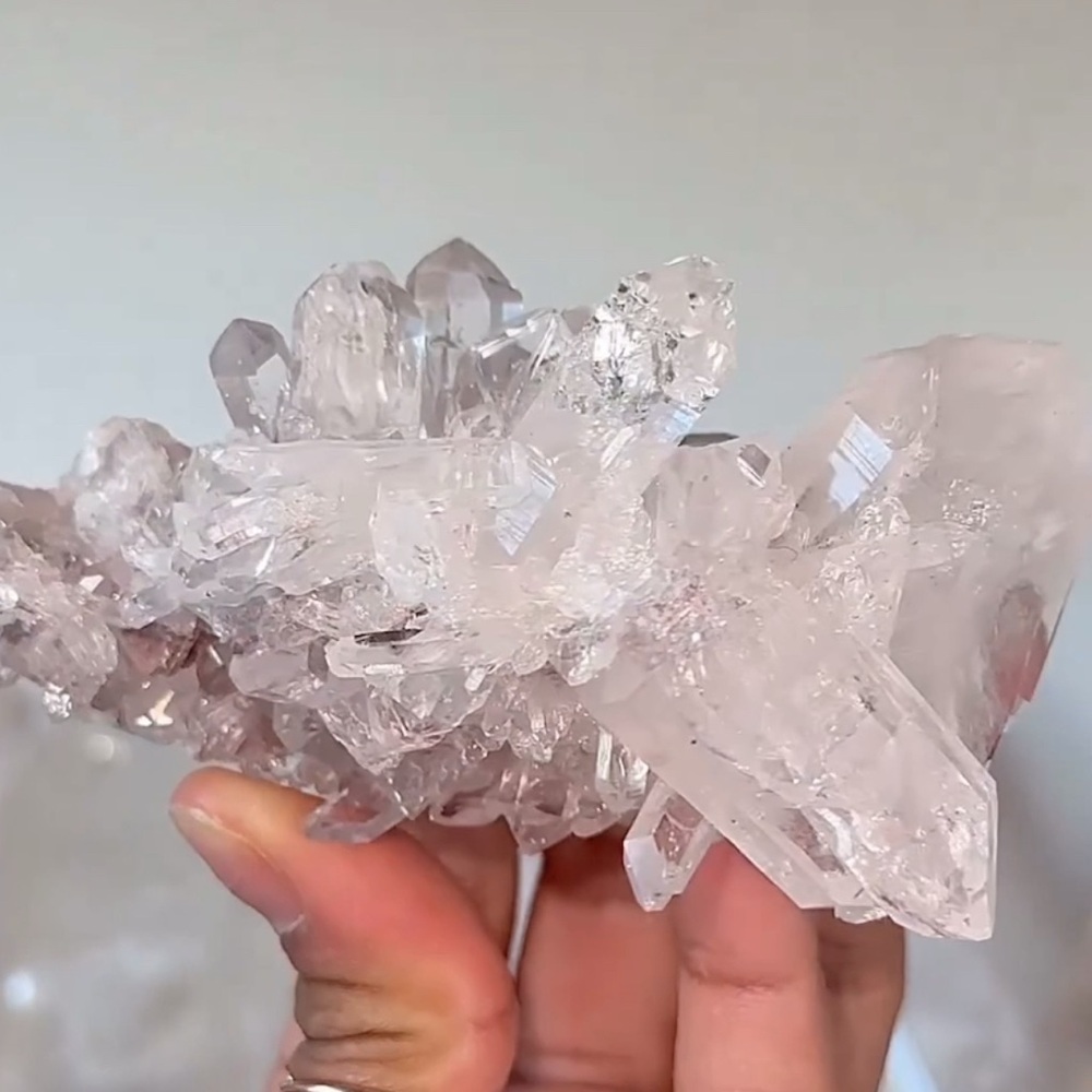 Pink Lemurian Quartz Cluster